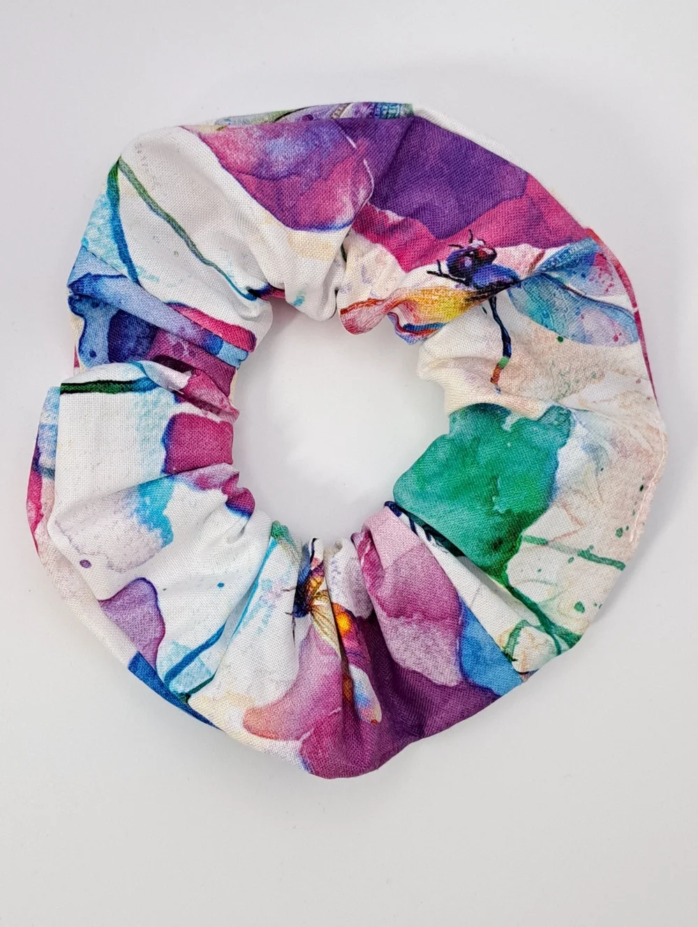 Multicolor Watercolor Print Hair Tie Scrunchie Cotton Women's Accessory